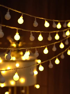 【Pocainoe】ไฟประดับ ไฟเชอรี่ ไฟประดับเต็นท์ สี Warm White แบบกลม ไฟประดับใส่ถ่านและ 50LED ยาว ไฟประดับเต้นท์แคมป์ปิ้ง ไฟปีใหม่ ไฟเทศกาล ไฟตกแต่ง สี Warm White USB มีรีโมทควบคุม รุ่น 6 เมตร 40 หลอด รุ่น 10 เมตร 80 หลอด