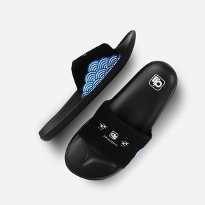 Dilset - jepsean Black Blue | Sandal Slop | Sandal Slide | Sandal Slide Pria | Sandal Murah | Sandal Original