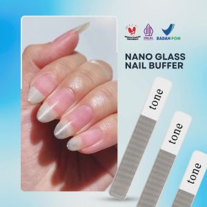 Tone Kikir Kuku Kaca+Box Nano Glass Nail Buffer - Merawat Kuku dengan Mudah
