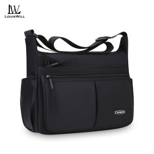LouisWill Mens Shoulder Bag Oxford Cloth Messenger Bag Large Capacity Business Bag Waterproof Travel Bag Sports Bag Outdoor Casual Cross Body Bag Lightweight Casual Bag Leisure Sport Street Bag