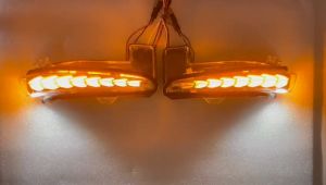 TCS PERODUA ALZA 2009-2021 CAR CHROME ALBINO SIDE MIRROR DAY LIGHT LED TURN SIGNAL LIGHT ACCESSORIES