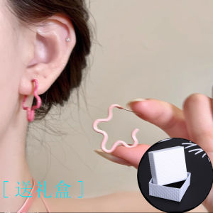 925 Sterling Silver Dopaamine Colored Hollow Flower Earrings Womens Beach Vacation Style Sweet Temperament Ins Ear Jewelry