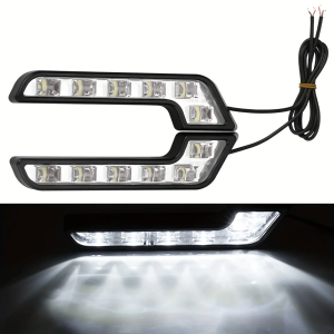 2PCS L Shaped Universal 6LED Car Driving Lamp Fog 12V DRL Daytime Running Light Kit Car Styling Super White