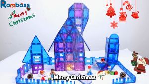 Romboss 110 pcs Snowy Castle Set Christmas Gift Magnetic Tile Building Block Puzzle Toys For Children