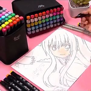 Marker Pen Set Double Tip Oily Alcohol Sketch Art Comic Animation Design Color Art Supplies School Office Supplies