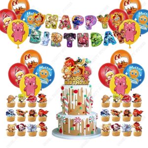 Hasbro | Cookie Run: Kingdom Theme Birthday Party Decorations Happy Birthday Letter Bunting Cartoon Gingerbread Cupcake Decorative Picks