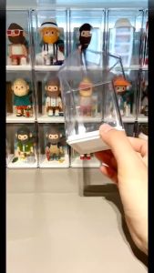 1Pc Figure Doll Display Box Small Model Storage Organizer Box Transparent Showcase Dust-Proof Box Protection Case Display Rack