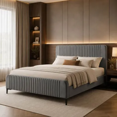 LUXE: AURORA Queen / King Velvet Bed Frame / Katil Queen