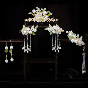 Retro Style Hair Accessories Set Beautiful Tassel Hairpin Crown Shake Ear Jewelry Hair Clip Full Set Fresh out Fashion Accessories