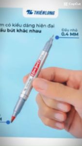 Bút lông dầu Thiên Long PM-04 - bám dính tốt trên các vật liệu: Giấy gỗnhựa thủy tinh gốm sứ đĩa CD