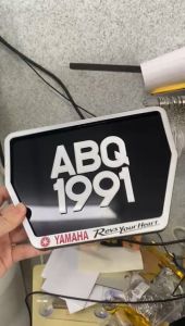 Motorcycle License Plate + Cover | High-Quality Black Plate