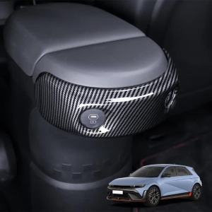 2PC Car Interior Rear Air Vent Decorative Frame Cover Carbon Fiber Style ABS Material for Hyundai IONIQ 5 N 2025 Trim Accessoriy
