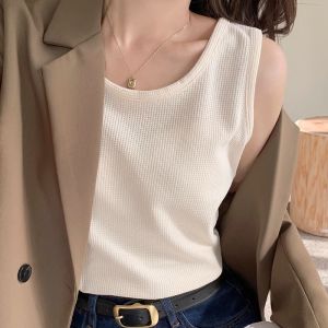 White Strapless Vest Womens New 2025 Inner Match Suit Loose Sleeveless Base Spring Summer Outdoor Wear Cotton Polyester Blend