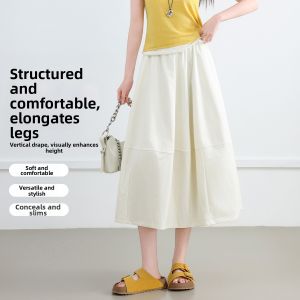 BALENO | Solid Color Half-skirt A-line Skirt