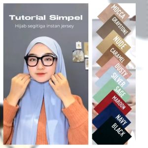 Hijab Kerudung Segitiga Instan Non-Pad - Jilbab Segitiga Instan Jersey Premium