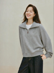INMAN | Turn-down Collar Loose Slimming Sweatshirt
