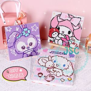 DIY 5D Crystal Painting Diamond Puzzle Cartoon Full Diamond Painting Framed Childrens Handmade Diamond Stickers DIY Brick抖音网红 三丽鸥5D手工点钻水晶画钻石画带框