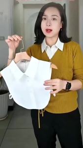Detachable Dickey Collar Blouse For Women Fake Half Shirt Collar Faux False Half Shirt Blouse Collar Top For Jacket Sweater