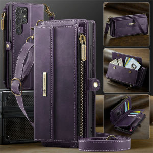 Crossbody Zipper Leather Multicolor Card Wallet Bag Case For Samsung Galaxy A56 A55 A54 A53 A52 A16 A15 A14 A13 4G 5G Flip Cover