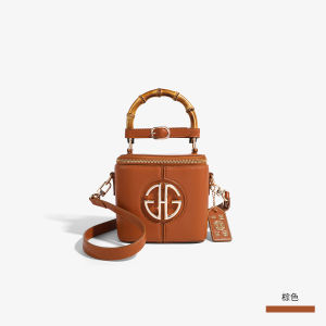 Original GHG Niche Style Light Luxury Brands New Chinese Style Bamboo Joint Box Bag Girls Mobile Phone Bag Crossbody Pouch