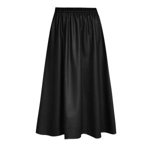 plus Size High Waist A-Line Skirt Elastic Waist Long Womens Fashion Autumn Winter Solid Color Slimming Effect for Heavy Girls