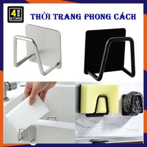 Móc Treo Miếng Rửa Chén INOX 304 Vuông Tiện Lợi - Giá Đỡ Inox Dán Bồn Rửa Chén Giá Đỡ Bọt Biển Đựng Mút Rửa Chén Ráo Nước Siêu Dính Siêu Chịu Lực - Móc Inox Dán Tường - Móc Dán Tường Inox