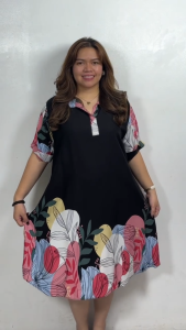 Bella Plus Size Polo Dress With 2 Pocket Challis Fabric XL to 3XL