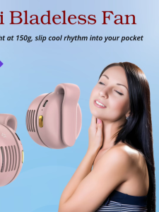 Bladeless Clip Fan Hands-Free Cooling Portable 3-Speed  Silent USB-C Rechargeable Waist Fan
