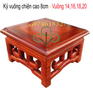 Kỷ vuông kỷ vuông Đế nhất sơn vuông gỗ hương cao 8cm