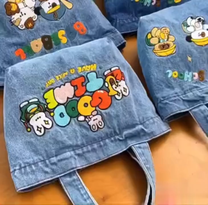Túi Tote Jean Nữ Hình Thú Dễ Thương | Túi Tote Denim Hàn Quốc Cute Đi Học Đi Chơi Đa Dụng Đựng Đồ Hằng Ngày