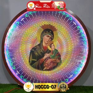 Hào Quang Cơ Công Giáo Đức Mẹ Hằng Cứu Giúp CHÂN THIỆN MỸ Đèn Trang Trí Bàn Thờ Cho Tượng Chúa Tượng Đức Mẹ HQCCG-07