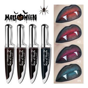 Lip Stain Kiss of Death Bloody Gothic Matte Long Lasting Waterproof Non Stick Color Darkens Over Time Vampire Makeup