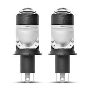 H4 LED Headlight Bulb for Motorcycle & Car - High/Low Beam with Lens & Built-in Fan Decoding Error-Free 12V/24V 6000K White Light Plug-and-Play Direct Replacement