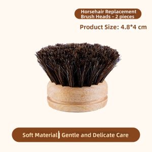 DINGQING | Natural Horse Hair Kitchen Brush Non-scratch