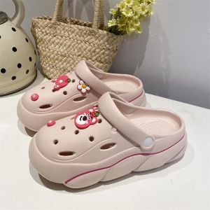 Cute Cartoon Thick Bottom Sandals Womens Summer Outdoor Wear 2025 New Heightening Small Stature Anti-slip Open-Toe Slippers