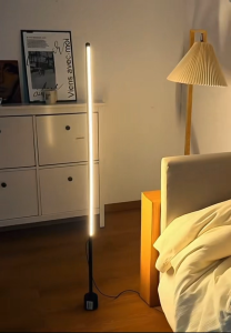 DBODHI Mall | Floor Lamp LED Corner Lamp Aesthetic Vertical Living Room Bedroom Lamp Ambient 3 Color Temperature Adjustment Timed Auto-Off 180° Wide-Area Illumination Eye-Caring