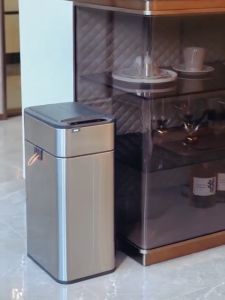 Smart Motion Sensor Trash Bin Kitchen Trash Can Large Kitchen Garbage Cube  Stainless Steel Bucket Garbage