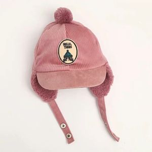 Aibeile Baby Corduroy Baseball Cap Baby Hat with Earmuffs: Stylish Headwear for Kids