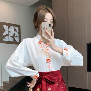 New Chinese Style Womens Hanfu Set with Horse Tailed Skirt for Toasting Traditional Adult Daily Wear Small Size Autumn Fashion