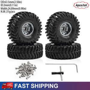 ONEVAN | 4PCS 1.0inch Metal RC Crawler Wheels & Tires for 1/18 Traxxas TRX4M SCX24 Ascent-18 1/24 Axial AX24 FCX24 Upgrade Tire