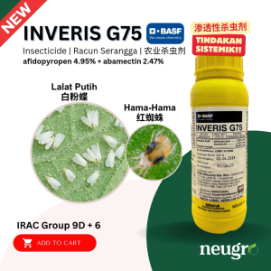 BASF INVERIS G75 500ML Afidopyropen 4.95% + Abamectin 2.47% White Flies Insecticide Racun Serangga Lalat Putih White Flies