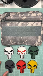 [Hỏa Tốc TPHCM] Patch_Velcro Cao Su in 3D PVC dán lên quần áoBalo in hình Đầu Lâu - Ghost