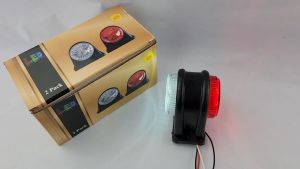 J115S13 010 428 12V-24V FLAT RED & WHITE SIDE LAMP  SIDE MARKER LAMP