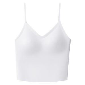 Miiow | Ice Silk Strap Vest Womens Inner Wear With Chest Pad Summer Thin Seamless Anti-Light Sleeveless Top Can Be Worn Outside