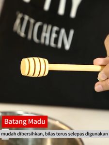 Boxera Pencedok Madu Kayu Semulajadi 8/10/15CM Natural Wooden Honey Dipper Premium Quality Kitchen Tool Drizzle Stick Tea Coffee Dessert Server Baking Helper Eco Friendly Material No Chemical Traditional Design Easy Clean 天然木制蜂蜜棒 ABS