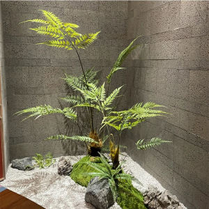 Indoor Decorative Faux Fern Plant Zen Biodiverse Greenery Artificial Golden Thread Fern Potted Ornament Mantra Brand Simple Style