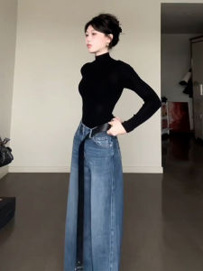 High Collar Long Sleeve Slim Fit Knitted Sweater for Women Autumn Winter New Style Inner Wear Base Layer Warm Top