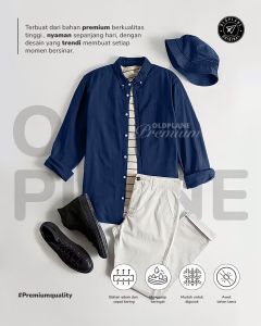 Kemeja Pria Casual Lengan Panjang Fashion Cotton Premium