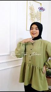 Rania Top Blouse: Baju Blus Katun Krinkel Airflow Premium Adem Nyaman