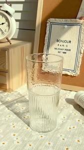 Nexlent 550ml Creative Glass Water Cup with Straw and Lid Juice Milk Tea Coffee Cold Drink Mug